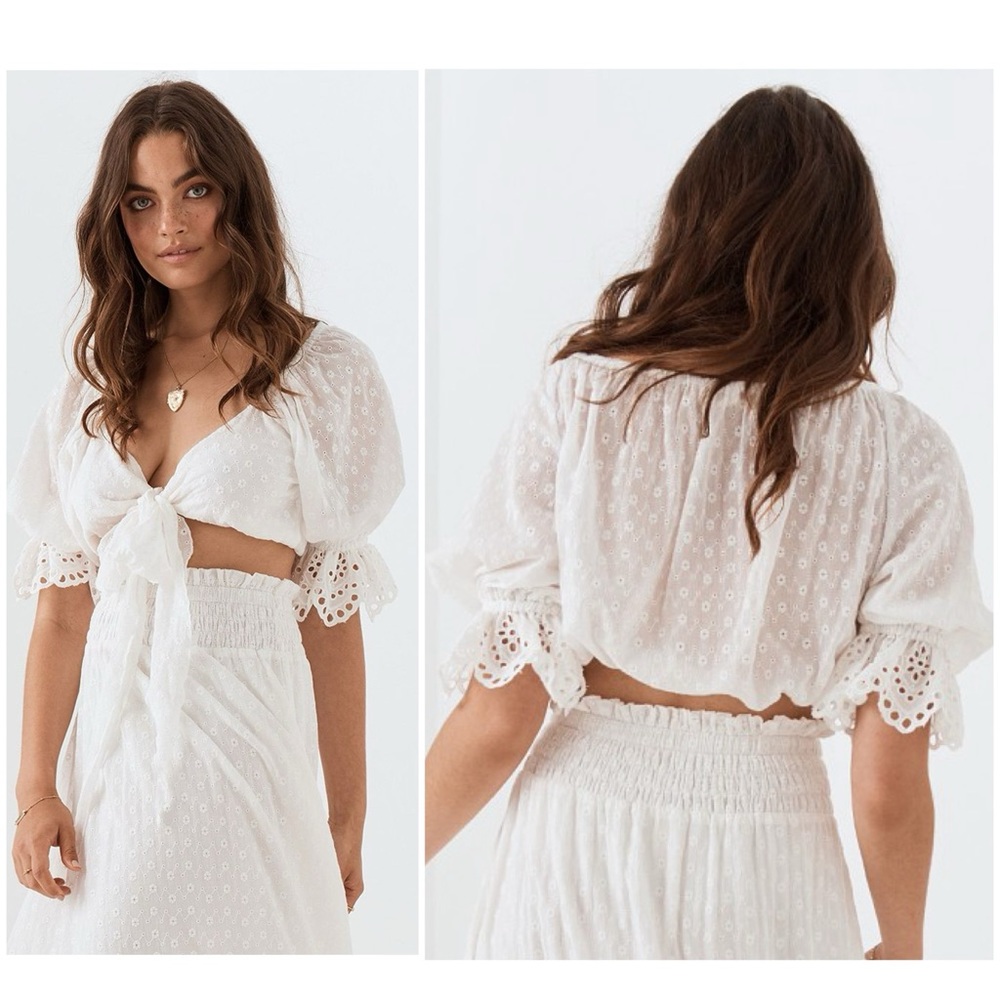 NEW! Spell & the Gypsy Collective White Daisy Chain Tie Top